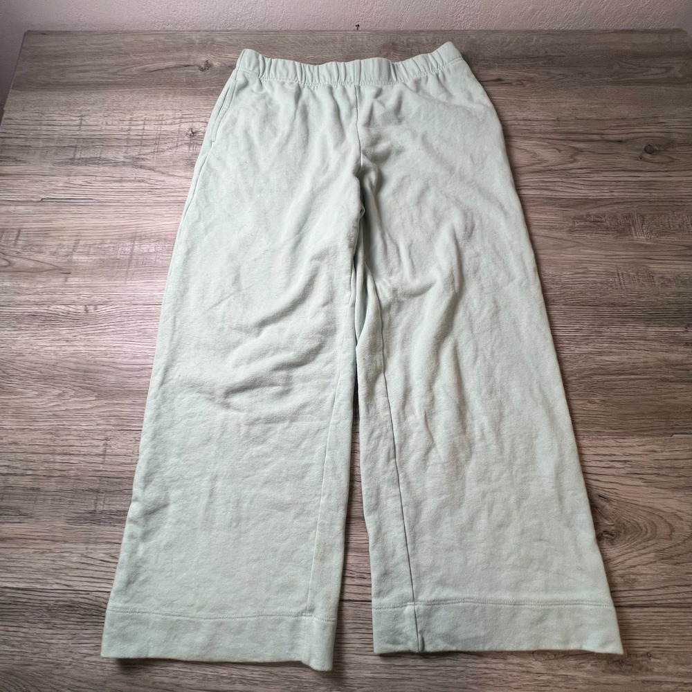 A New Day Sweatpants Womens M Mint Green Wide Leg Cropped Relaxed Lounge Pants